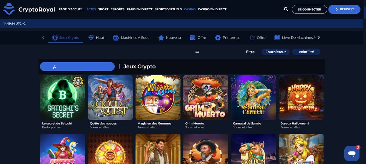 cryptoroyal casino jeux